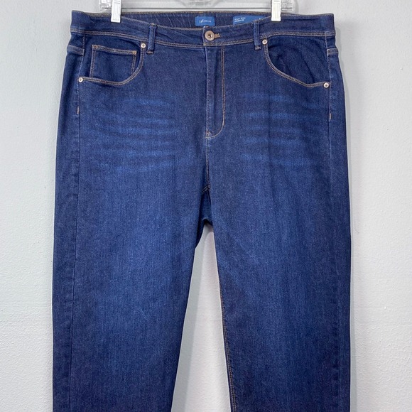 J Jill Jeans Size 18 High Rise Straight Leg Dark Wash Denim Stretch Classic Prep - Picture 3 of 11